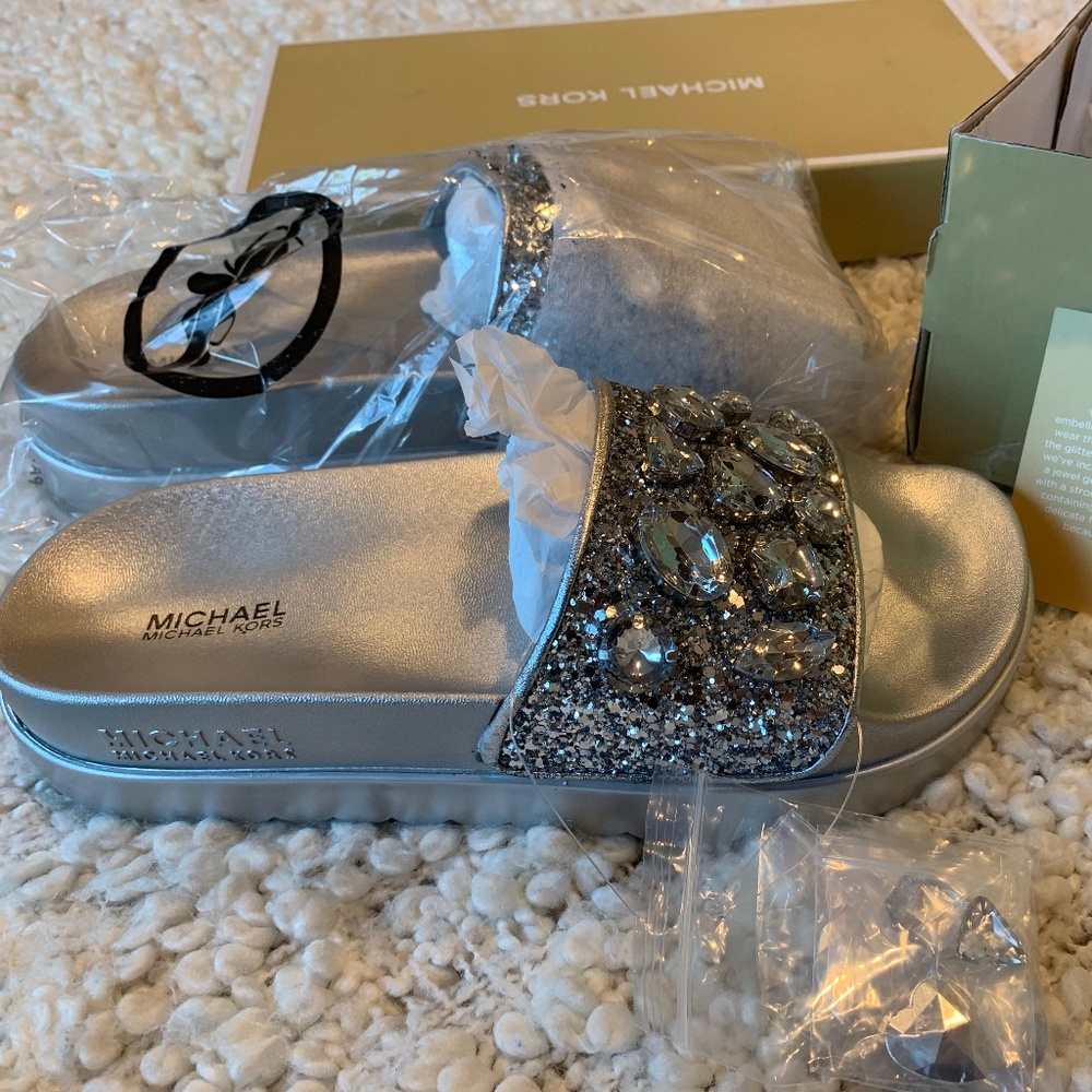 Jewel embellished Slides